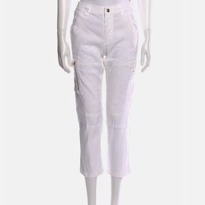 RALPH LAUREN BLACK LABEL white linen blend cropped cargo pants US 6 worn once.